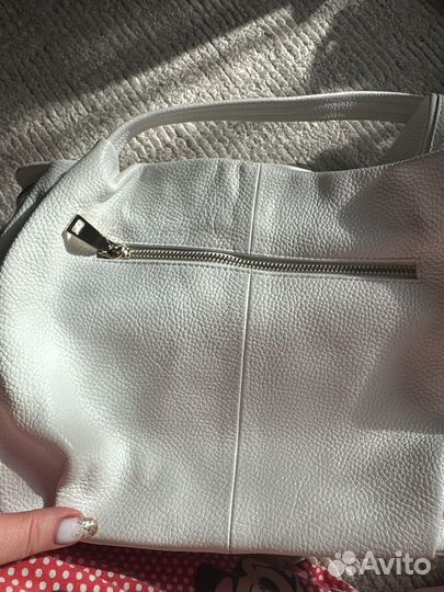 Сумка женская натуральная кожа белая