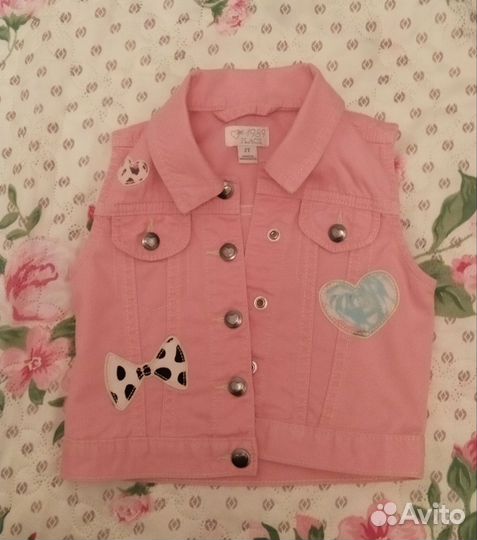 Жилетки джинсовые, для двойни 92