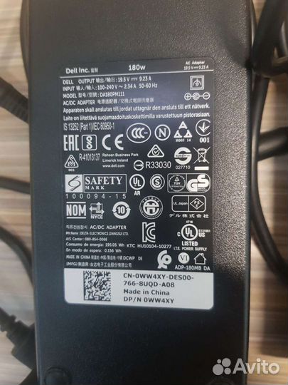 Блок питания для ноутбука Dell 180w 19,5V-9,23A