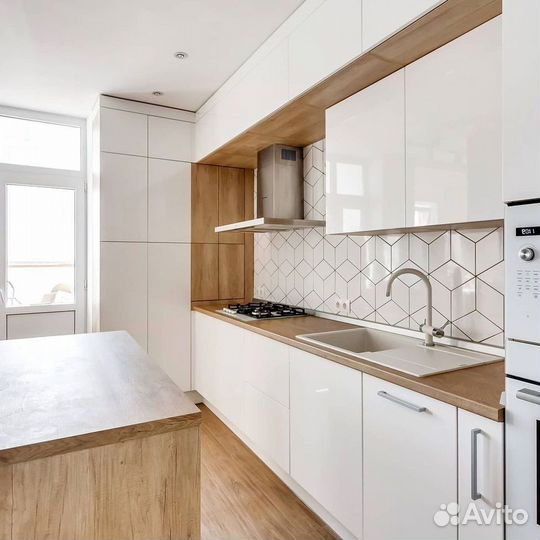 Прямой кухонный гарнитур AGT фасады