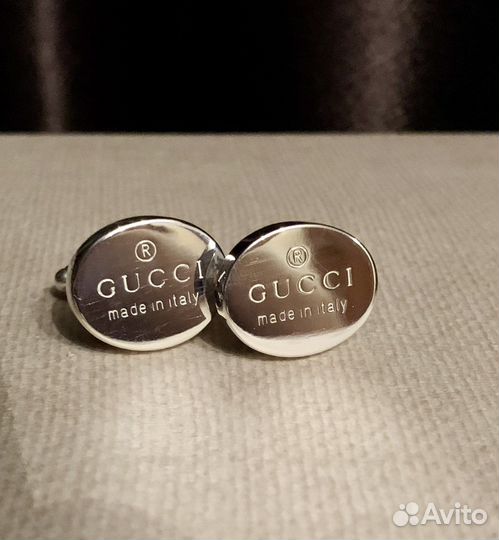 Запонки gucci серебро