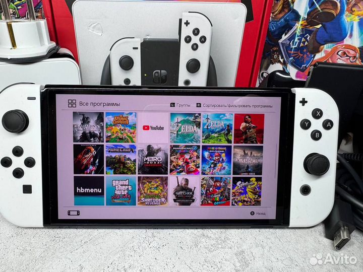 Прошитый Nintendo Switch Oled 512Gb/ Kamikaze