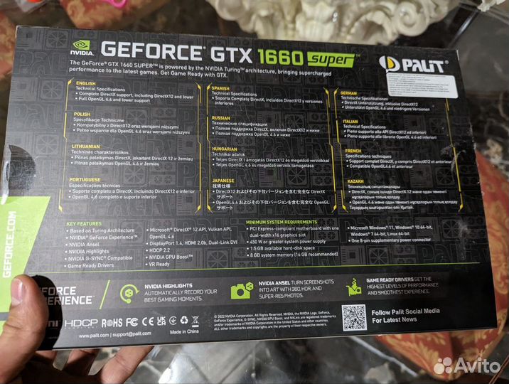 Видеокарта Palit GeForce GTX 1660 super Gaming Pro