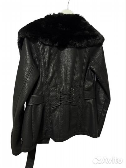 Куртка кожаная женская зимняя с мехом
