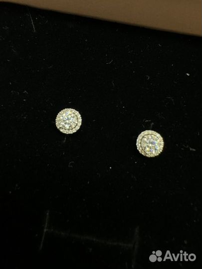 Пусеты с природными бриллиантами