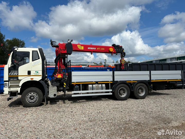 Бортовой грузовик FAW J6 CA3250 с КМУ Инман, 2023