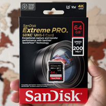 SanDisk Extreme Pro sdxc 200MB/S 64GB карта памяти