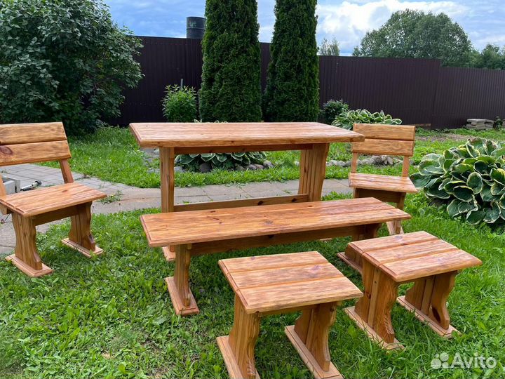 Садовая мебель из массива дерева