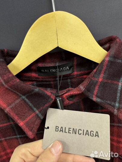 Рубашка в клетку balenciaga оверсайз (стиль 2024)