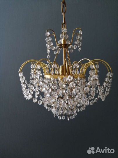 Люстра потолочная, хрустальная Чехия