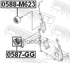 Ролик mazda 3 03-08 натяжной 0587gg Febest