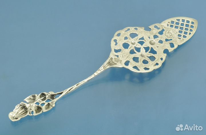 Лопаточка для торта серебро 800 пробы Роза