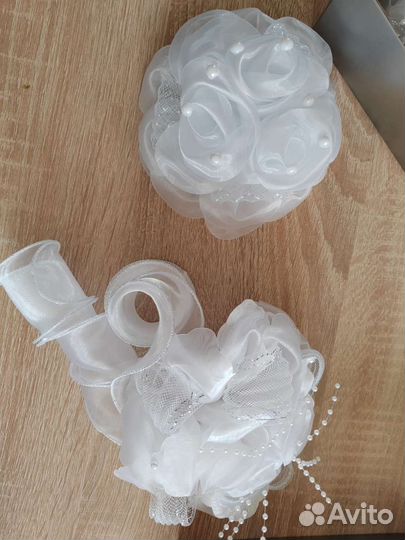 Банты для волос белые