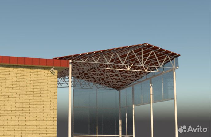 Навес из металлочерепицы 