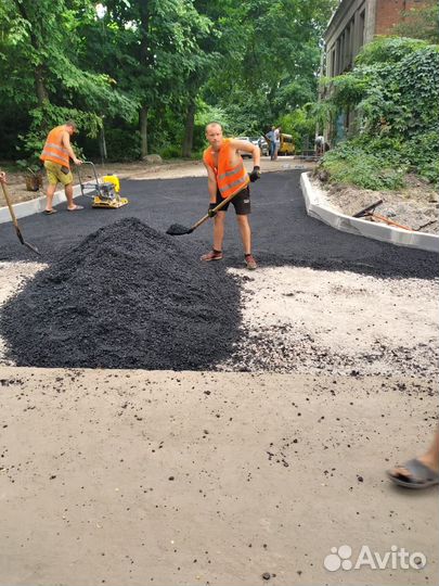 Благоустройство / установка бордюров/ асфальт
