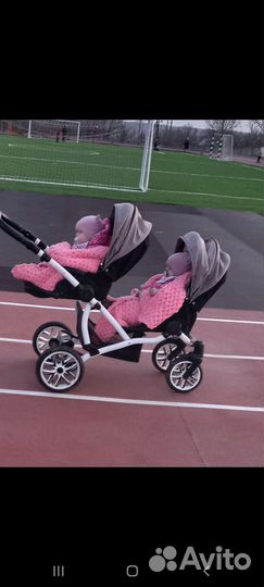 Коляска для двойни bebetto 42, 3 в 1