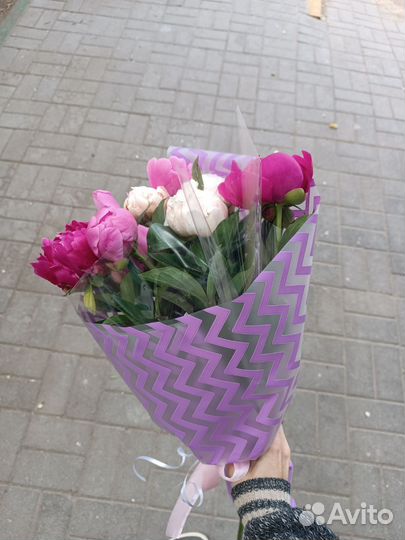 Букеты с пионами. Цветы