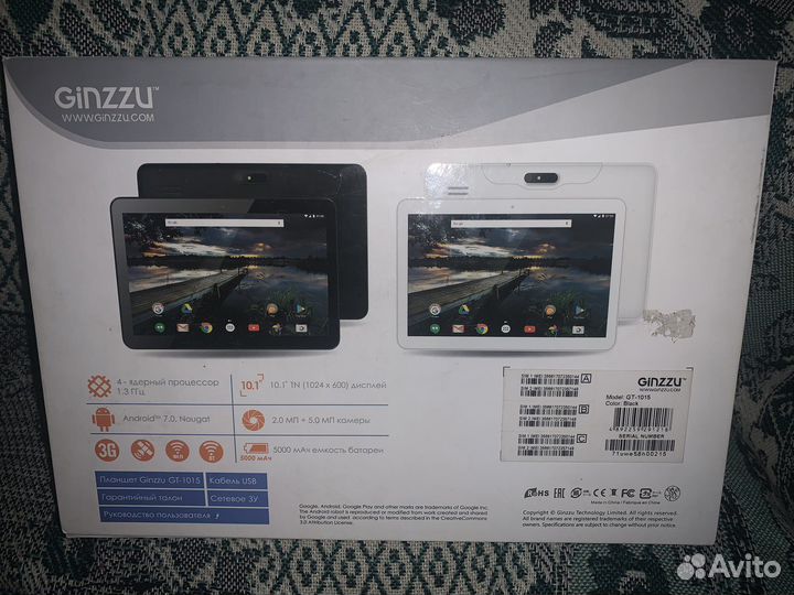 Планшет Ginzzu GT-1015