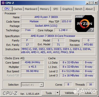 Процессор AMD Ryzen 7 3800X