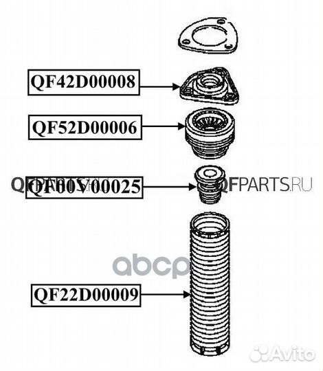 Подшипник опоры амортизатора FR, QF52D00006 QF5