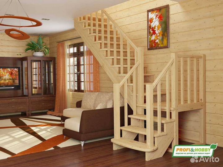 Лестница деревянная К-022м