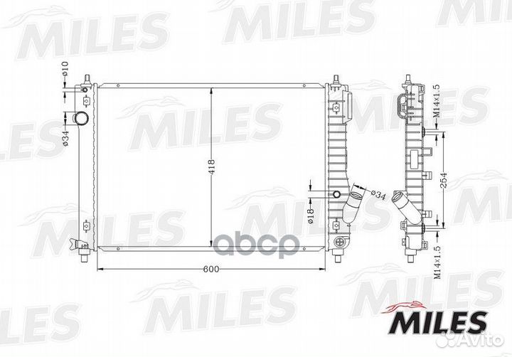 Радиатор охлаждения chevrolet aveo 1.2/1.4/1.6 09