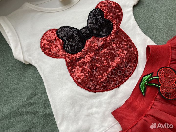 Костюм юбка футболка для девочки 98