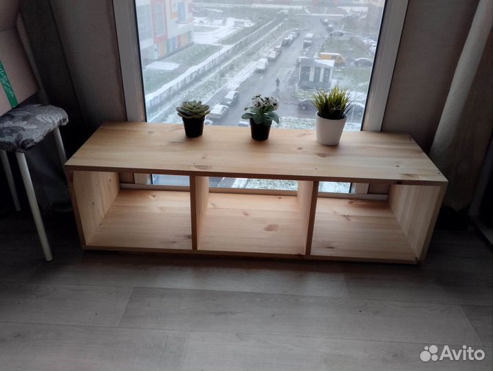 Стеллаж тумба 33*40*120 натуральное дерево