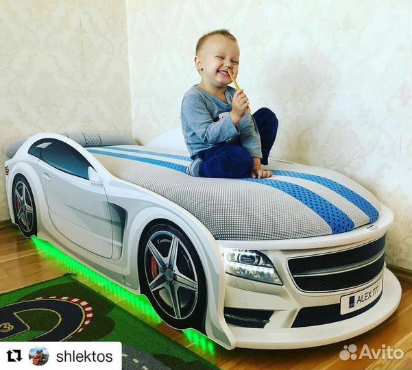 Детская кровать для мальчика с матрасом