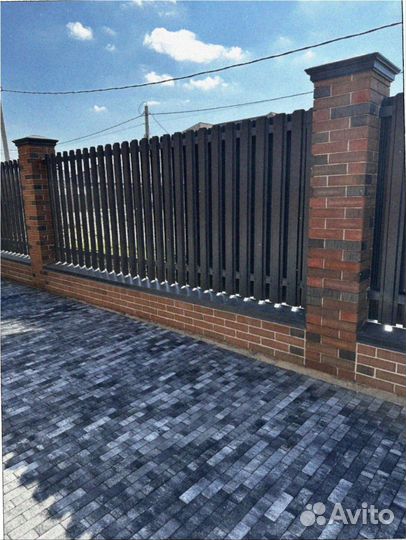 Тротуарная плитка брусчатка 100.200.60 серая