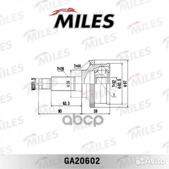 ШРУС наружный mazda MPV II 2.0/2.0D 99-06 (с AB