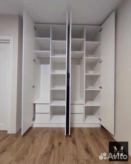 Шкаф распашной с фрезерованными фасадами