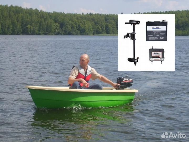 Гребная лодка с электромотором Тортилла Sea-Pro T2
