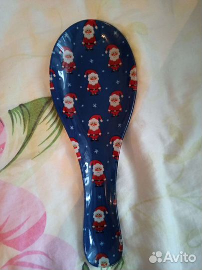 Новогодняя подставка для ложки (стекло)