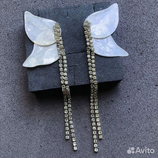 Свадебное украшение веточка серьги ручной работы