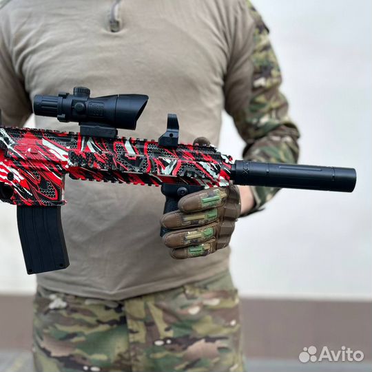 Орбиз Автомат M416D красный - черный камуфляж