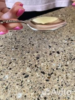 Ложка чайная мельхиор с финифтью золочение СССР