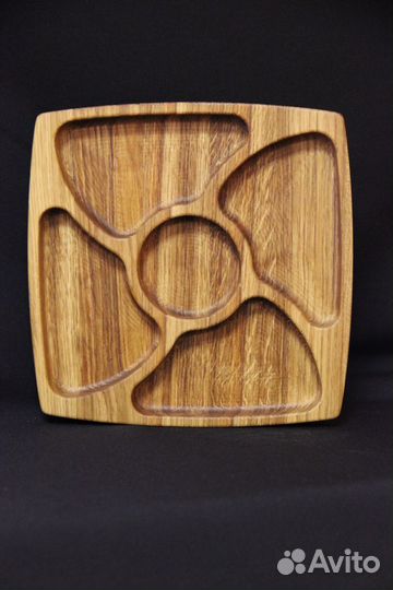 Менажница из дуба в подарочной коробке