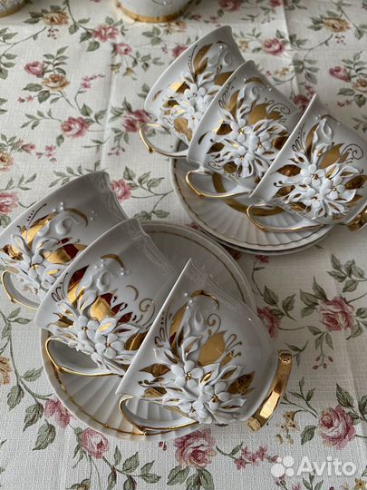 Сервиз кофейный ручной работы. Кисловодский фарфор