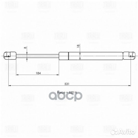 Амортизатор багажника VW golf 12- GS1815 Trialli