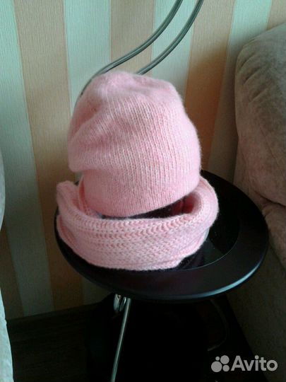 Шапочка бини и шарф ручная работа