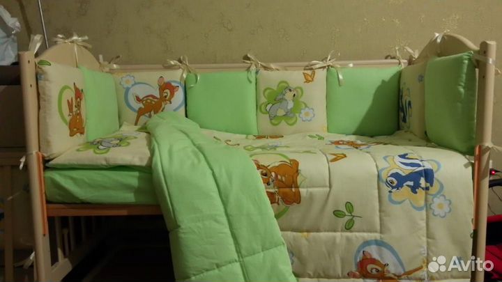 Детская кроватка с маятником Лель из бука