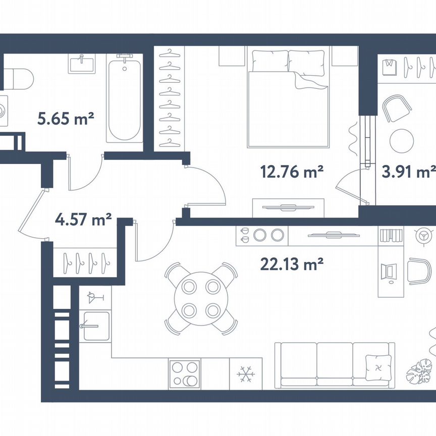 1-к. квартира, 47,1 м², 9/11 эт.