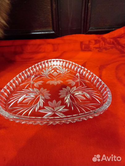 Хрустальный поднос ссср,алмазная огранка
