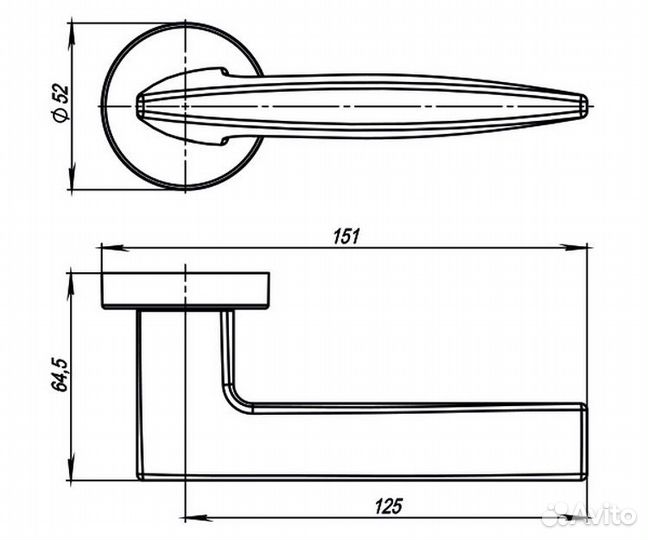 Ручка раздельная R.URB52.squid (squid URB9) SN-3 матовый никель