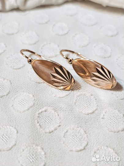 Золотые серьги Лапти 583 СССР