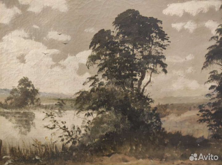 Старая картина, живопись, пейзаж