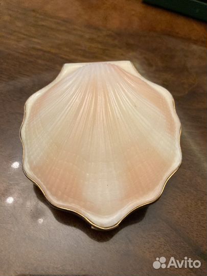 Пудреница винтажная серебро с позолотой