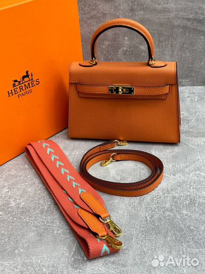 Сумка женская с ручками кожаная Hermes Kelly