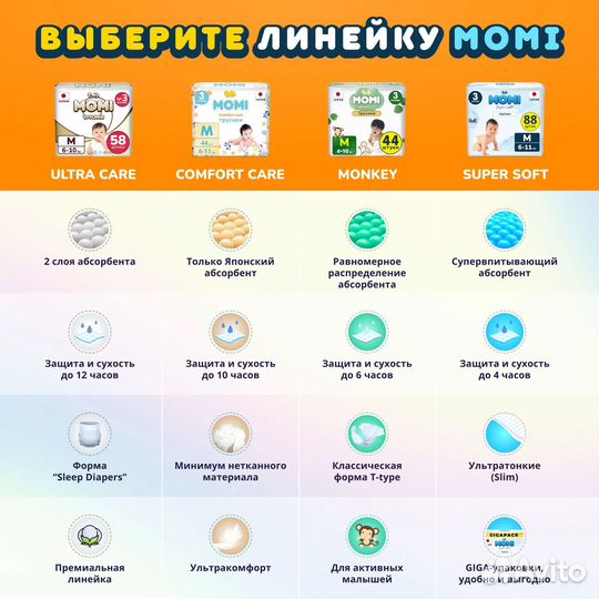 Подгузники трусики моми momi comfort care